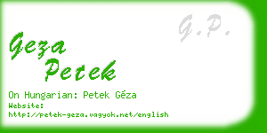 geza petek business card